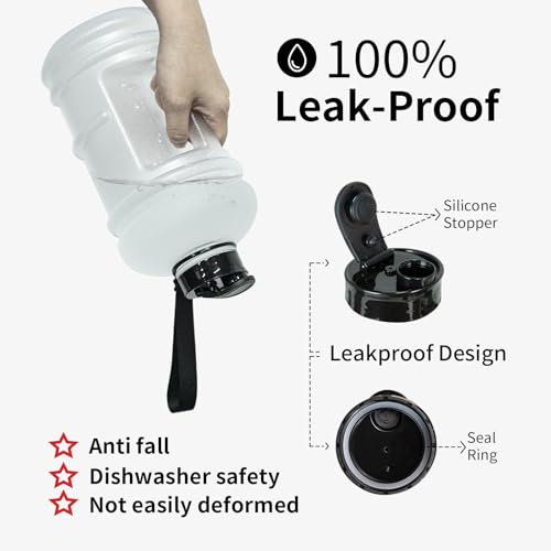 TOOFEEL 2 Liter Water Bottles - Big Water Jugs - 2.2L 74oz LeakProof - Clear Matte - color: Matte Clear Water Jug, style: 74 oz water bottle