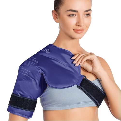 REVIX Shoulder Ice Pack Wrap for Rotator Cuff, Reusable Gel Cold Pack - size: Standard, style: Navy