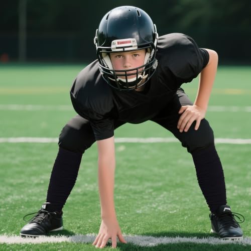 Dxhycc 2 Pairs Scrunch Football Socks Athletic Football Leg Sleeves - color: Black