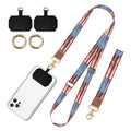 Cell Phone Lanyard Adjustable Crossbody Strap, Cute Phone Neck Wristlet Wrist Strap Patch for Keys Case Accessories - color: Retro American Flag
