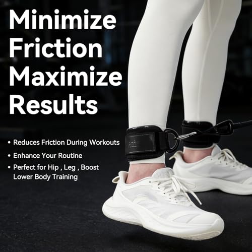 Ankle Strap for Cable Machine, 2 Pack - color: Black