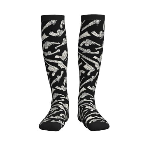 Compression Socks, Unisex 15-20 mmHg Knee High Support Socks - color: Gun