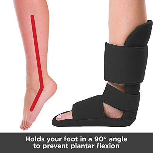 BraceAbility Padded 90 Degree Plantar Fasciitis Boot | Soft Dorsiwedge Night Splint to Stabilize Foot and Ankle, Stretches Plantar Fascia Ligament and Supports Achilles Tendon (Large) - size: Large