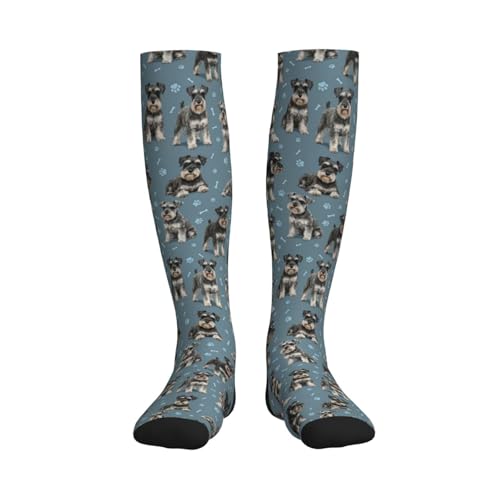 Cute Dog Compression Socks Women Men, Dog Lover Gift - color: Schnauzer1