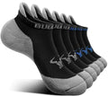 BULLIANT Men Running Ankle Socks 6Pack-Cushioned Support-Low Cut No Show - color: Black3638, size: 5-7