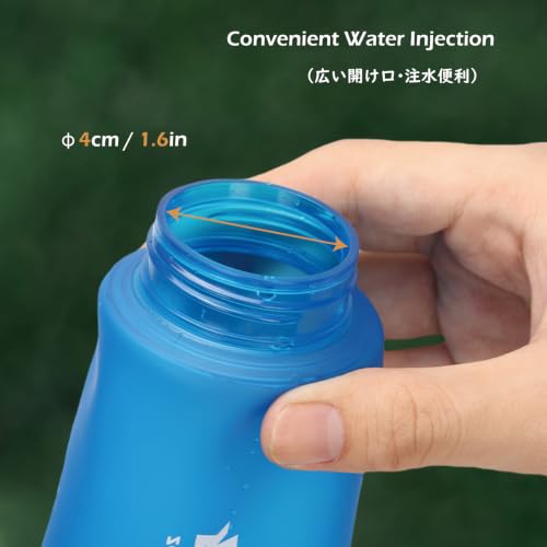 TRIWONDER Running Water Bottle Handheld Plastic Flask Hydration Vest Packs Waist Belt Replacement for Runners Marathon Cycling Hiking - color: 03 Soft Flasks - Blue - 500ml/16.9oz - 2 Packs