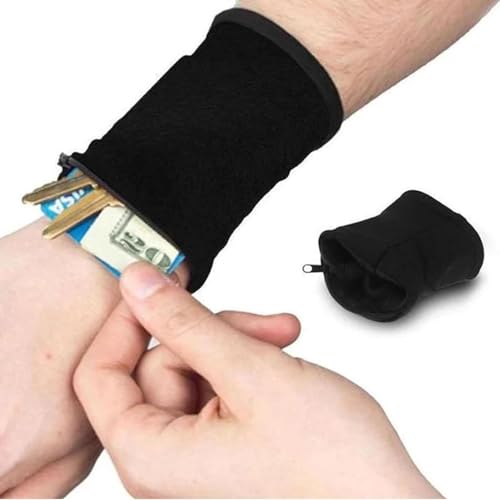 Sports Wrist Wallet, Workout Wallet Women Men Wrist Pouch with Zipper for Outdoor Travel Walking Running Hiking Jogging, for Small Essentials Keys, ID Cards, Cash, Napkin Sports Accessories