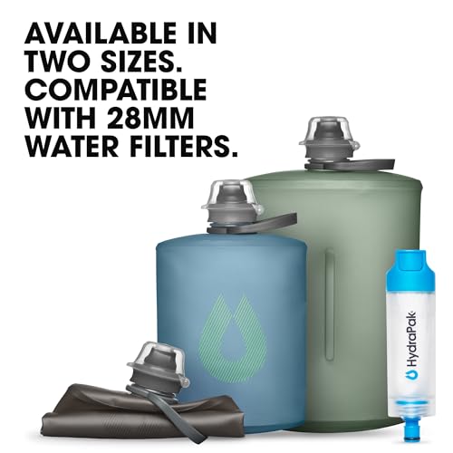 HydraPak Stow Collapsible Water Bottle (350ml, 500ml, 1L) - color: Mammoth Grey, style: 17oz/500ml