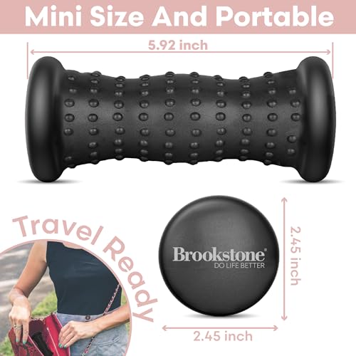 Pink Sky Brookstone Foot Massager Roller for Plantar Fasciitis Relief, Portable Deep Tissue Foot Roller Massage Tool, Relieves Arch and Heel Pain, Hot & Cold Massage, Pressure Point Reflexology Tools