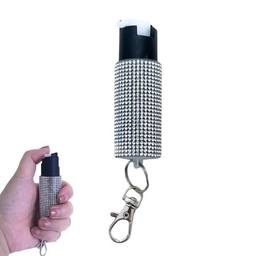 Pepper Spray for Women, Mini Bling Keychain, 12-Ft Range, Quick Release - color: Bling Bling