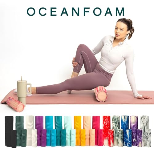 Oceanfoam Ripple Small Foam Roller for Physical Therapy (Cotton Candy) - color: Cotton Candy