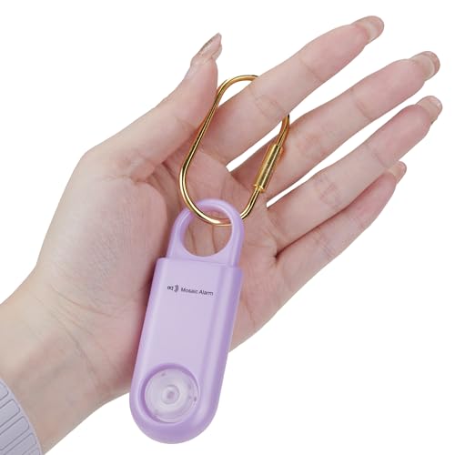 130db Personal Safety Alarm with Ultra Bright Strobe Light. Purple - color: Purple, style: Button cell
