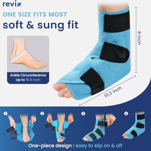 REVIX 2-Pack Large Ankle Ice Pack Wrap for Plantar Fasciitis & Tendonitis - style: 2 Packs