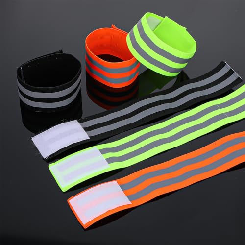 Tucnoeu 8pcs Elastic Ankle Strap,Cycling Reflective Ankle Band for Clothing
