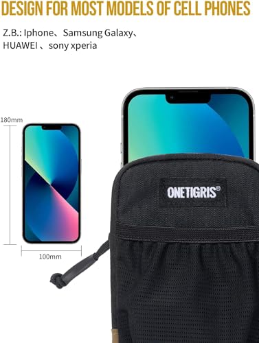ONETIGRIS Backpack Strap Pouch, MOLLE Phone Holster for Backpack & Belt - color: Black