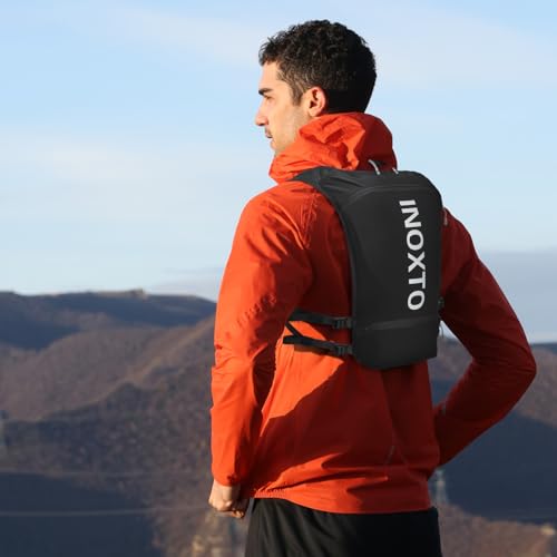 INOXTO Running Hydration Vest Backpack,Lightweight Insulated Pack with 1.5L Water Bladder Bag Daypack for Hiking Trail Running Cycling Race Marathon for Women Men - color: Black dark white
