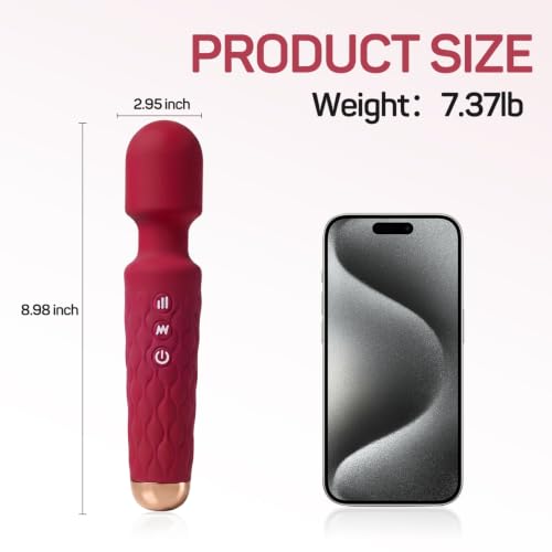 Personal Massager - 4H Max Runtime & Ultra-Quiet - Waterproof - 20 Modes 8 Speeds for Deep Tissue Back Massage, Post-Workout Recovery and Neck Muscle Relaxation(Red) - color: Red