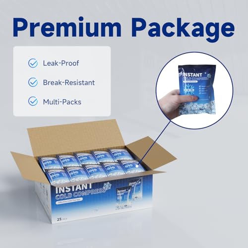 Instant Ice Pack Cold Compress, Pain Relief, Cold Compress 4.4 x 6