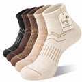 iCamter 5 Pairs Merino Wool Hiking Socks for Women Men - color: Black Dark Brown Light Brown Apricot Cream, size: 5-9