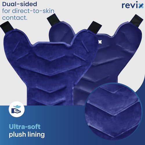 REVIX Large Ice Pack for Back & Shoulder, Reusable Gel Cold Wrap, Navy - color: Navy