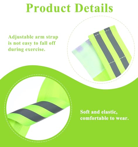 Reflective Bands, 6Pcs Reflective Arm Bands for Runners Adjustable Straps