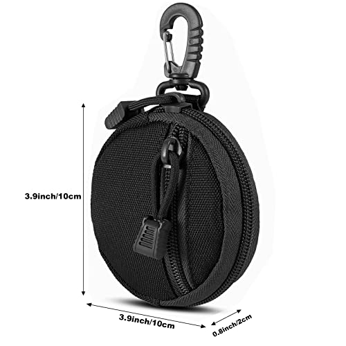 FRTKK 2 Pack Tactical Compact EDC Pouches Military Molle Utility Pouch Accessories Organizer Pouch Coin Purse Keychain Pocket Credit Card Holder Waist Pack - color: Black
