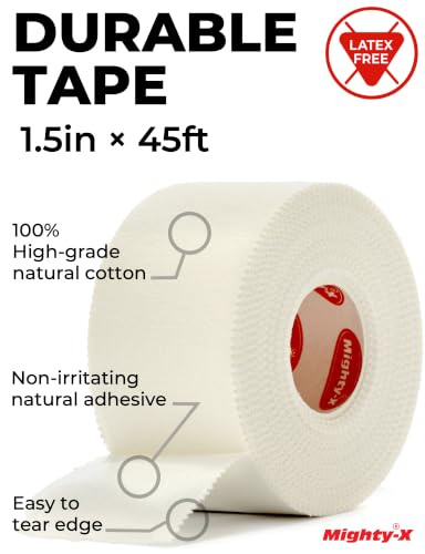 Premium White Athletic Tape for Injuries - 3 Pack with Pre-wrap - Easy Tear & No Sticky Residue - Sports Zinc Oxide Tape - Ankle, Wrist, Fingers - Ideal for Soccer, Gymnastics, Boxing