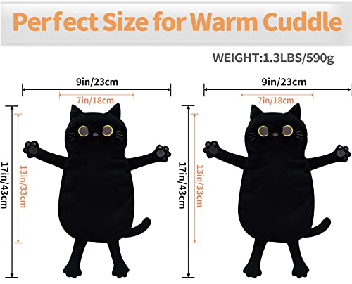 2PCS Microwave Heating Pads for Cramps Pain Relief, 17 * 9" Moist Microwavable Period Menstrual Heat Packs for Cramps, Back, Neck, Shoulder, Abdomen, Black Cat - size: 2 Medium Black Cat