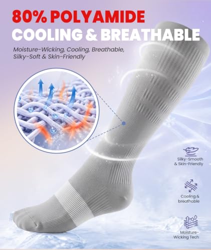 PULIOU Compression Socks for Women Men 15-20 mmHg Easy On Off,2 Pairs - color: Grey, size: Small-Medium