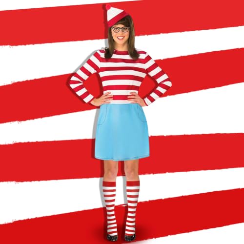 Junely Compression Socks for Women Knee High Striped Polka Dot Stockings - color: A1-red and White