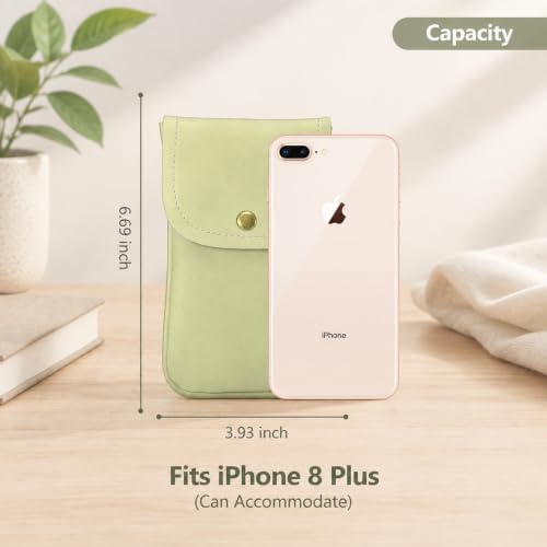 Cell Phone Neck Pouch, Techcircle PU Leather Carrying Bag with Credit Card Holder Adjustable Strap, Small Travel Purse for iPhone 11 XR XS Max SE 8 7 6 Plus, Galaxy S10 S7 Edge A10 J7, Moto G6 (Green) - color: 01 Green
