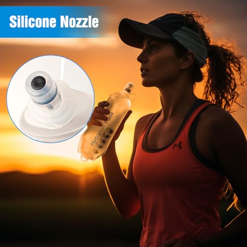 AXEN Soft Flask TPU Foldable Running Hydration Flask, Soft Collapsible Water Bottle for Hydration Pack Cycling Marathon Running Hiking - color: Clear-250ml