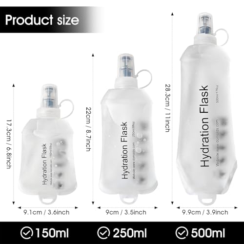 GUYI GYGYL Soft Flask Collapsible Water Bottle for Sports, 500ml White 2pcs - color: 2Pcs 500ml White