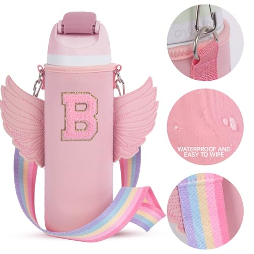 Use for Owala 24oz Crossbody Water Bottle Holder Sling Carrier Bag with Strap, Water Bottle Crossbody Bag Women Girl(B, Pink, 24oz) - style: B