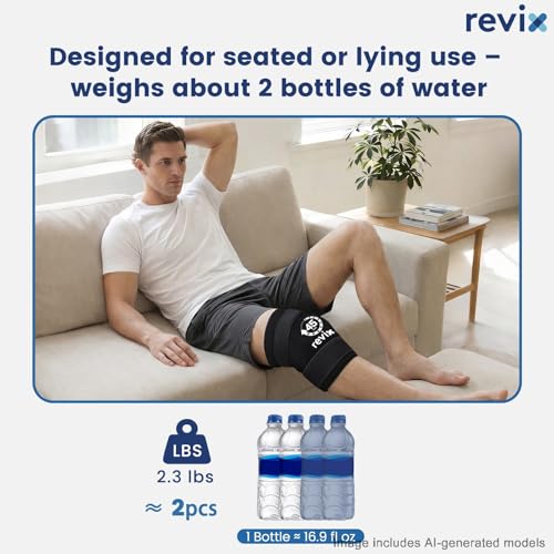 REVIX 2 Packs XXXL Knee Ice Pack Wrap for Meniscus & ACL, 45Min, 20"×10.7" - style: 2 Packs