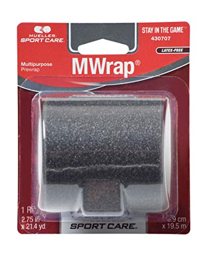 MUELLER Sports Medicine MWrap, Pre Wrap Athletic Tape, Easy to Tear & Apply, Latex Free, 2.75" x 21.4 Yards, Black
