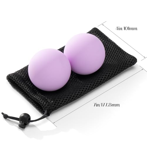 SUBCULTUREPICK Massage Lacrosse Balls for Myofascial Release,Yoga Deep Tissue Massage,Trigger Point Therapy and Foot Plantar Fasciitis,Muscle Soreness Massager Ball (2 Packs) (Grey) - color: Grey