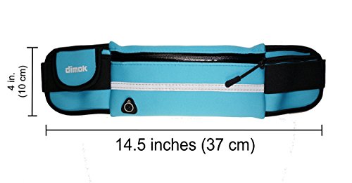 Dimok Running Belt Waist Pack - Water Resistant Runners Belt Fanny Pack for Hiking Fitness – Adjustable Running Pouch for Phones iPhone Android - color: Blue