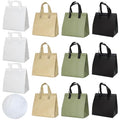 12Pcs Insulated Take Away Bags Disposable Cooler Bag Thermal Lunch Grocery Take Out Bags for Coffee Milk Tea Hot Cold Drink Fresh Food Delivery - color: Black, White, Brown, Matcha, size: 9.45"(H) x 9.45"(L) x 5.91"(W)
