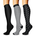 FEYHAY Copper Compression Socks (3 Pairs) 15-20 mmHg Circulation is Best Athletic & Daily for Men & Women, Running, Climbing - color: 10 Stripe, size: Large-X-Large