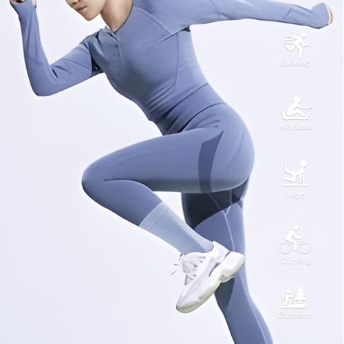 BRISIRA Coolmax Bamboo Viscose Compression Running Crew Socks Women - color: White + Pink + Blue, size: 8-10