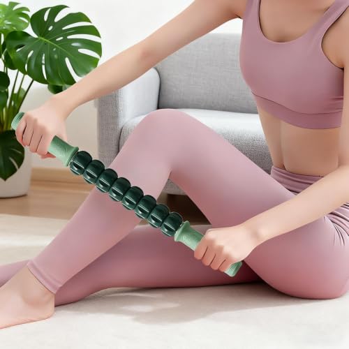 Massage Roller, Multi-Functional Body Massager, Leg Roller Stick - color: Green