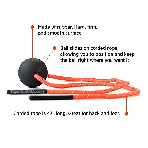 Tiger Tail Tiger Ball 2.6 Foam Roller Ball + 47” Corded Rope – Deep Tissue Massage Ball: Feet, Legs, Neck, Back – Trigger Point Massage Therapy – Relieve Muscle Soreness – Muscle Recovery - style: 2.6 Foam Roller Ball