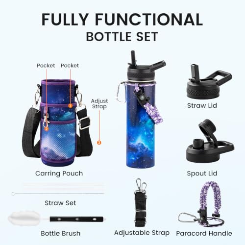 RAYMYLO Insulated Water Bottle 20 oz, Triple Wall Vacuum Stainless Steel - color: Aurora Purple, size: 20 Ounces
