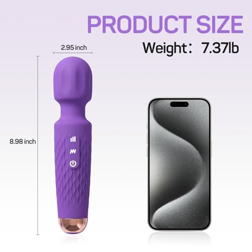 Personal Massager - 4H Max Runtime & Ultra-Quiet - Waterproof - 20 Modes 8 Speeds for Deep Tissue Back Massage, Post-Workout Recovery and Neck Muscle Relaxation(LX-Darkpurple) - color: Lx-darkpurple