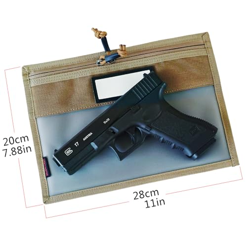 3-Pack Handgun Case,Small Soft Pistol Rug Case Tactical Handgun Storage Pouch with for Hunting Shooting Range Sports 4 of ID Patches Included (Small khaki) - color: Small khaki