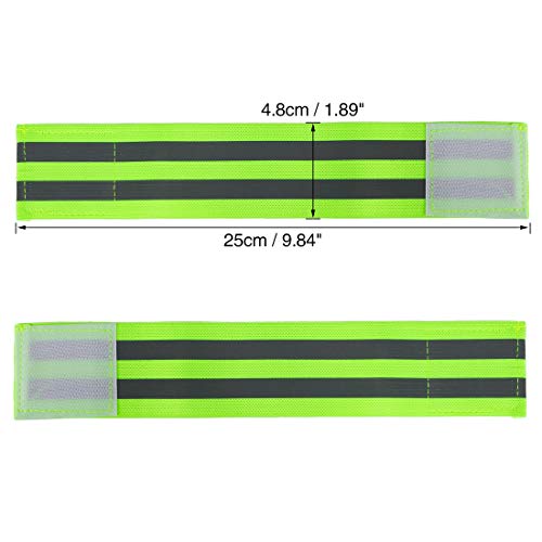 X AUTOHAUX 4 Pcs Reflective Bands for Wrist High Visibility Night Safety Cycling Riding Reflector Tape Straps Bracelet - color: Green