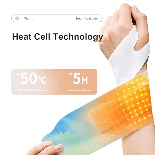 Hot Wrist Warmers for Carpal Tunnel Relief - Portable Heating Pad, Portable Wearable HeatWraps Up to 6 Hours of Relief - Fastest Activation for On-The-Go Warmth - 5-Count