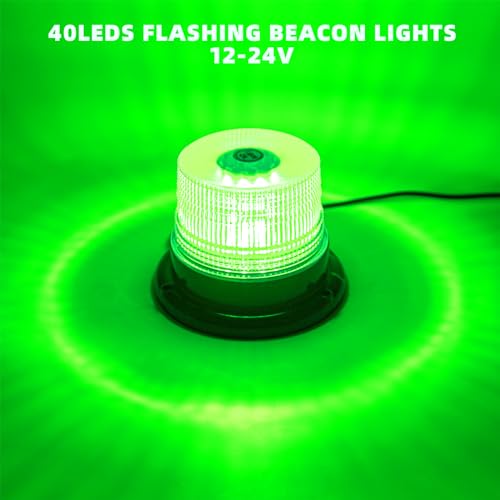 Green Rooftop Beacon Strobe Lights w/Magnetic Base, 1-Pcs - color: 1× Green