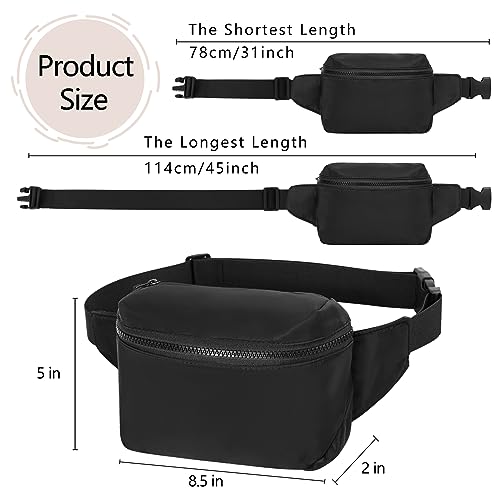 Fanny Pack Waist Belt Bag Fashion Fanny Women and Men Gift Waist Pack With Adjustable Strap For Travel Running 2L Black - color: 2L Black
